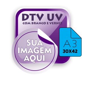 ADESIVO DTF UV - FOLHA A3 (30x42)      