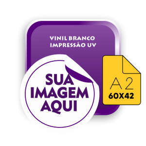 ADESIVO VINIL BRANCO -  UV - FOLHA A2 (60X42)      